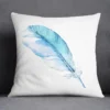 Housse de coussin nature tropical et géometrie bleu vert 27