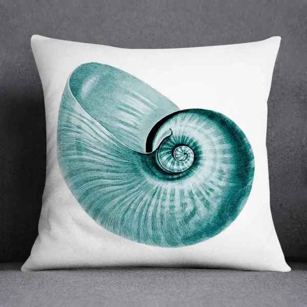 Housse de coussin nature tropical et géometrie bleu vert 3