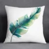 Housse de coussin nature tropical et géometrie bleu vert 30