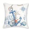 Housse de coussin marin bord de mer bateau ancre et poisson 10