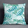 Housse de coussin nature tropical et géometrie bleu vert 34