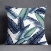 Housse de coussin nature tropical et géometrie bleu vert 16
