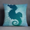 Housse de coussin nature tropical et géometrie bleu vert 15