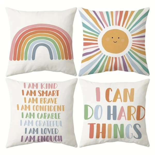 Housse de coussin soleil arc-en-ciel Housse de coussin soleil arc-en-ciel 1