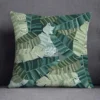 Housse de coussin nature tropical et géometrie bleu vert 17