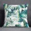 Housse de coussin nature tropical et géometrie bleu vert 18