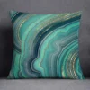 Housse de coussin nature tropical et géometrie bleu vert 8