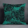 Housse de coussin nature tropical et géometrie bleu vert 9