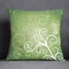 Housse de coussin nature vert fraicheur feuillage sur fond de couleur 2