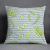 Housse de coussin nature vert fraicheur feuillage sur fond de couleur 7