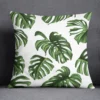 Housse de coussin nature vert fraicheur feuillage sur fond de couleur 15