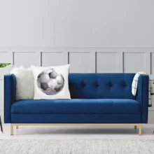 Housse de coussin foot dessin de ballon au crayon 2