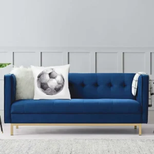 Housse de coussin foot dessin de ballon au crayon 2