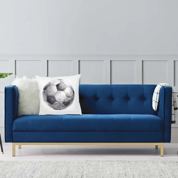Housse de coussin foot dessin de ballon au crayon 2
