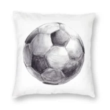 Housse de coussin foot dessin de ballon au crayon 1