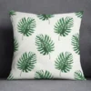 Housse de coussin nature vert fraicheur feuillage sur fond de couleur 6