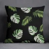 Housse de coussin nature vert fraicheur feuillage sur fond de couleur 13
