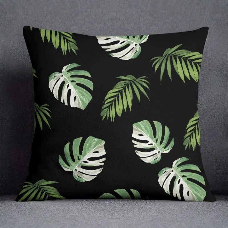 Housse de coussin nature vert fraicheur feuillage sur fond de couleur Housse de coussin nature vert fraicheur feuillage sur fond de couleur 13