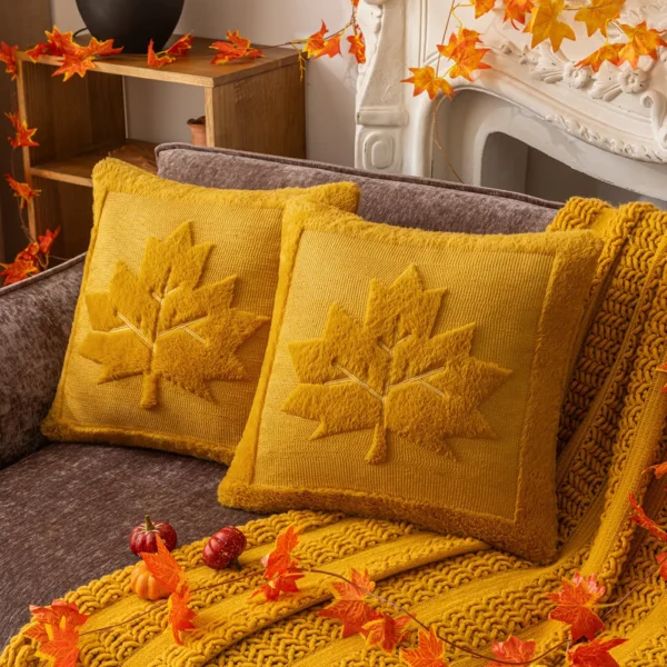 Housse de coussin Halloween motif citrouille en peluche orange double face Housse de coussin Halloween motif citrouille en peluche orange double face 4