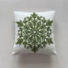 Housse de coussin Noël en velours Teddy rouge avec broderie festive 11
