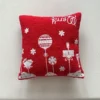 Housse de coussin Noël en velours Teddy rouge avec broderie festive 8