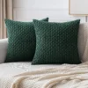 Housse de coussin Velours côtelé rayé vert décoration Boho 10