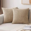 Housse de coussin Velours côtelé rayé vert décoration Boho 8