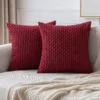 Housse de coussin Velours côtelé rayé vert décoration Boho 5