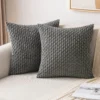 Housse de coussin Velours côtelé rayé vert décoration Boho 6