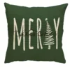 Housse de coussin Noël verte et beige sapins messages et camion vintage 6