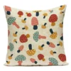 Housse de coussin Nature motif champignons colorés 9