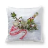 Housse de coussin Noël en tissu doux motifs Père Noël traîneau et bonhommes de neige enneigés 13