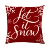 Housse de coussin Noël rouge et blanc sapins cerf flocons et textes festifs d’hiver 20
