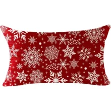 Housse de coussin Noël en lin imprimé double face sapin et texte de Noël