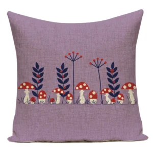 Housse de coussin Nature motif champignons colorés 18