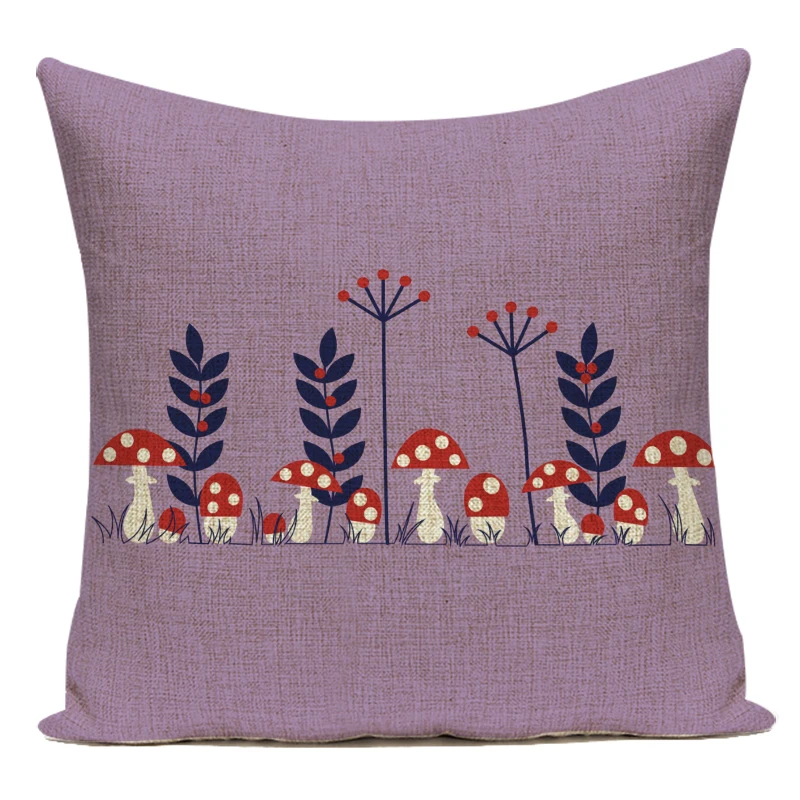 Housse de coussin Nature motif champignons colorés Housse de coussin Nature motif champignons colorés 18