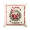 Housse de coussin Noël rouge et blanc sapins cerf flocons et textes festifs d’hiver 10