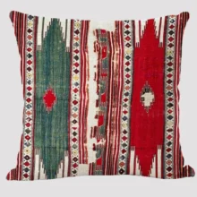 Housse de coussin Ethnique motifs géométriques multicolores style bohème tissé Housse de coussin Ethnique motifs géométriques multicolores style bohème tissé