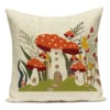 Housse de coussin Nature motif champignons colorés 16
