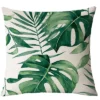 Housse de coussin Nature motif feuilles tropicales vertes 8