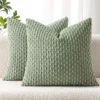 Housse de coussin Velours côtelé rayé vert décoration Boho 13