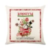 Housse de coussin Noël rouge et blanc sapins cerf flocons et textes festifs d’hiver 8