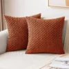 Housse de coussin Velours côtelé rayé vert décoration Boho 14