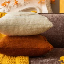 Housse de coussin Halloween motif citrouille en peluche orange double face Housse de coussin Halloween motif citrouille en peluche orange double face 2