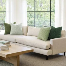 Housse de coussin Velours côtelé rayé vert décoration Boho 3