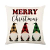 Housse de coussin Noël rouge et blanc sapins cerf flocons et textes festifs d’hiver 4
