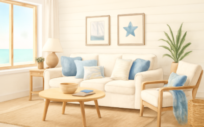 Comment créer une décoration bord de mer chaleureuse ? Illustration éditoriale : comment créer une décoration bord de mer chaleureuse