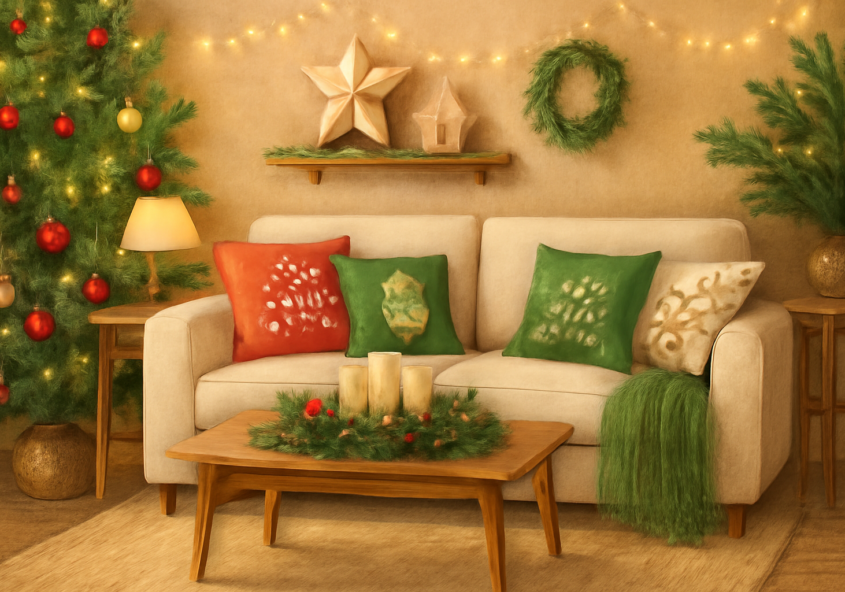 Illustration éditoriale : comment créer une décoration de Noël chaleureuse