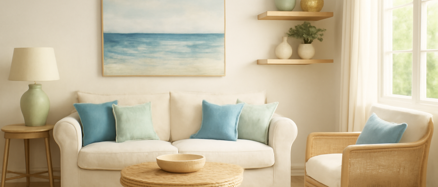 Illustration éditoriale : quelles couleurs choisir pour une décoration bord de mer