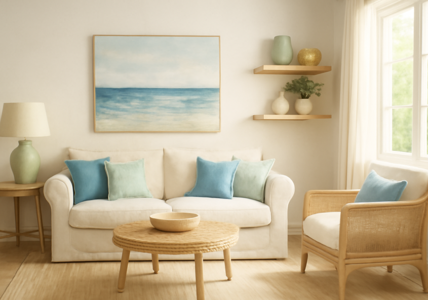 Illustration éditoriale : quelles couleurs choisir pour une décoration bord de mer